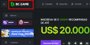 Abra a página inicial do BC.Game