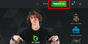 Localize o botão de registro