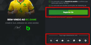 Escolha seu método de registro